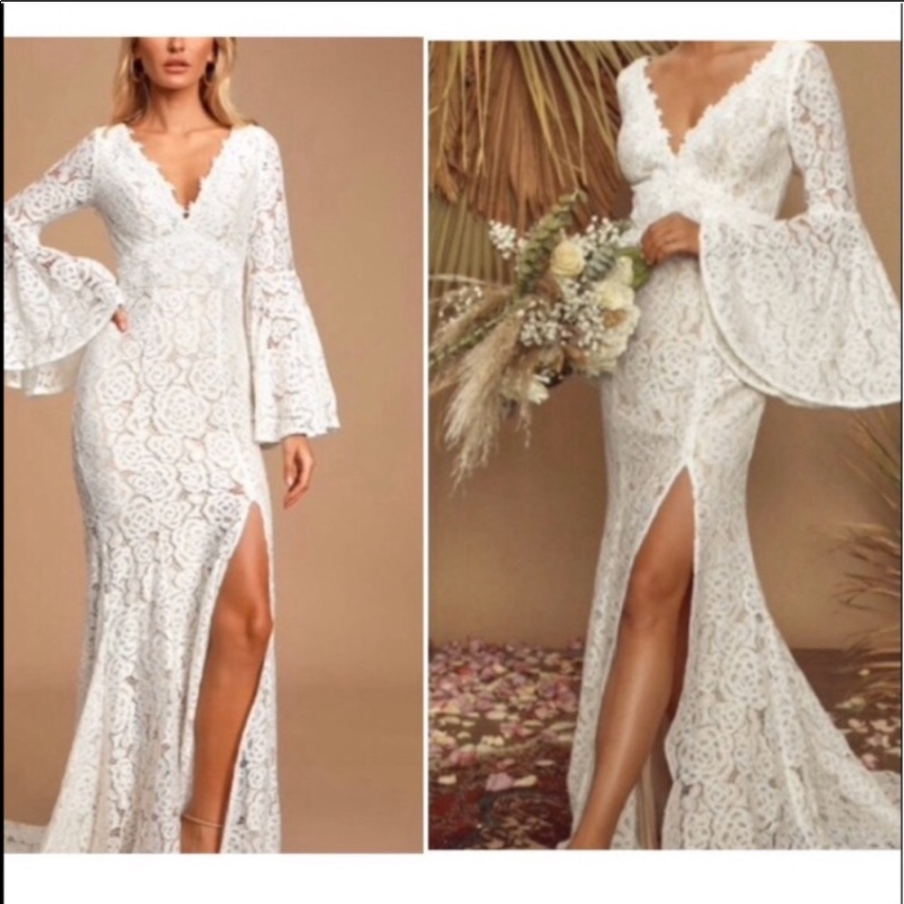 Lulu’s duchess ivory lace dress